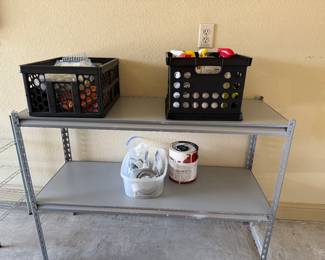 Metal garage shelves
