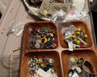 Costume jewelry.  Their is some sterling silver rings .