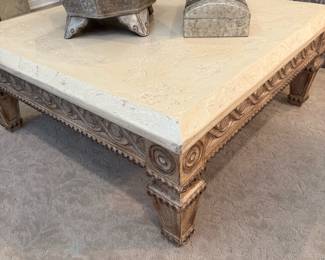Marble Top Rectangular Coffee Table