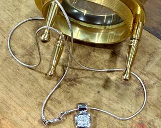 14kt White Gold Necklace with 14kt White Gold Diamond Pendant