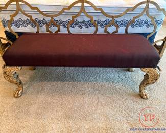 French Provincial Bedside Bed with Gold Cabriole Legs