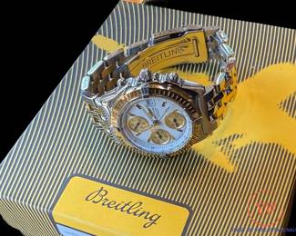 BREITLING Men's 18K Gold and Stainless Steel Chronomat GT Watch