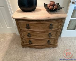 BERNHARDT Marble Top 3 Drawer Chest