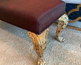 French Provincial Bedside Bed with Gold Cabriole Legs