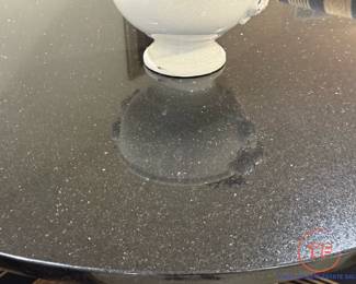 Column Pedestal Base Marble Top Table with Parsons Style Chairs