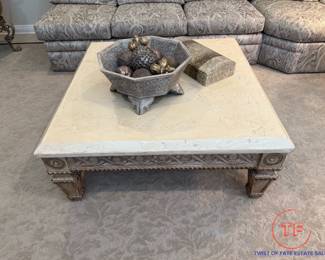 Marble Top Rectangular Coffee Table