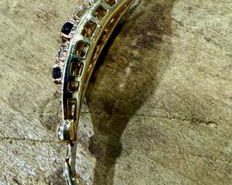 14kt and 18kt Yellow Gold Diamond and Saphire Bracelet