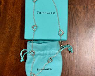 Tiffany & Co. Elsa Peretti Open Heart Necklace with Original Pouch and Box