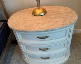 CENTURY Oval Marble Top Nightstand