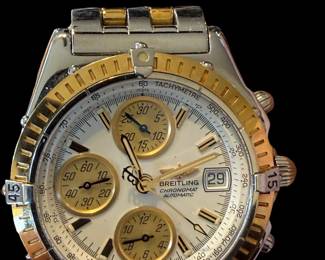 BREITLING Men's 18K Gold and Stainless Steel Chronomat GT Watch