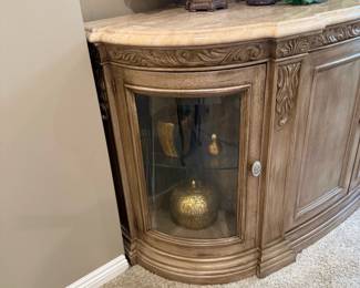 HENREDON Travertine Topped Buffet