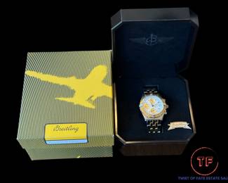 BREITLING Men's 18K Gold and Stainless Steel Chronomat GT Watch