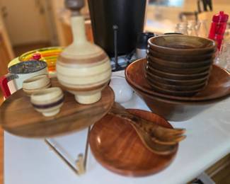 The kitchen has a nice selection of newer, vintage, MCM items.