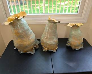 A trio of hand made pots