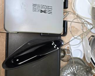 Electric griddle and a Lean, Mean Fat Grilling Machine.