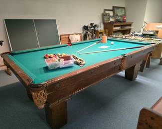 Gorgeous Antique Oak Billiards Table!