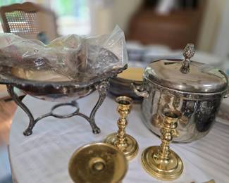 Nice vintage serving pieces, table decorations