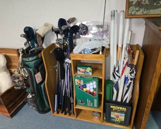 Golf Clubs, Balls, Tees, Videos, Umbrellas