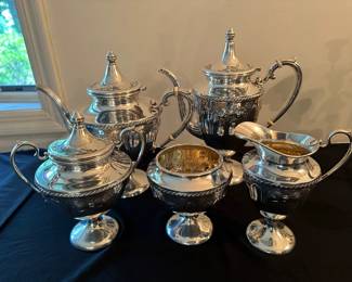 Sterling Silver Coffee / Tea Sets, Large Platters, Pitchers, Gravy & Sauce Boats, Demitasse Cups & Saucers, Sherberts, Baby Cups, Porrigers, Asparagus Tongs, Serving Utensils, Flatware & More!