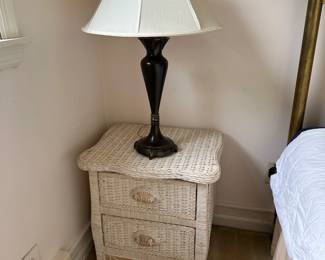 Lamp, Wicker Side Table