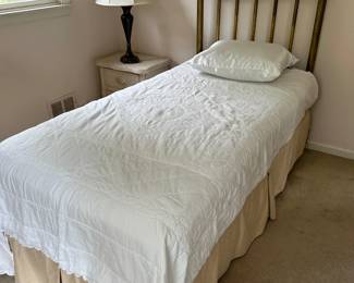 Twin Bed w/ Antique Brass Headboard