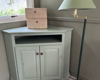 Corner Cabinet, Floor Lamp