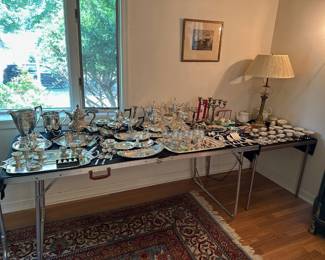 Sterling Silver Coffee / Tea Sets, Large Platters, Pitchers, Gravy & Sauce Boats, Demitasse Cups & Saucers, Sherberts, Baby Cups, Porrigers, Asparagus Tongs, Serving Utensils, Flatware & More!