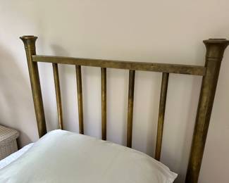 Twin Bed w/ Antique Brass Headboard