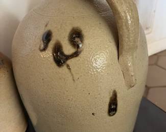 Many antique 180's stoneware cocks and jugs