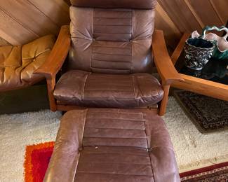 Mid Century Modern chair and ottoman