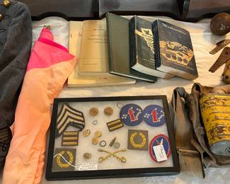 Military books and patches