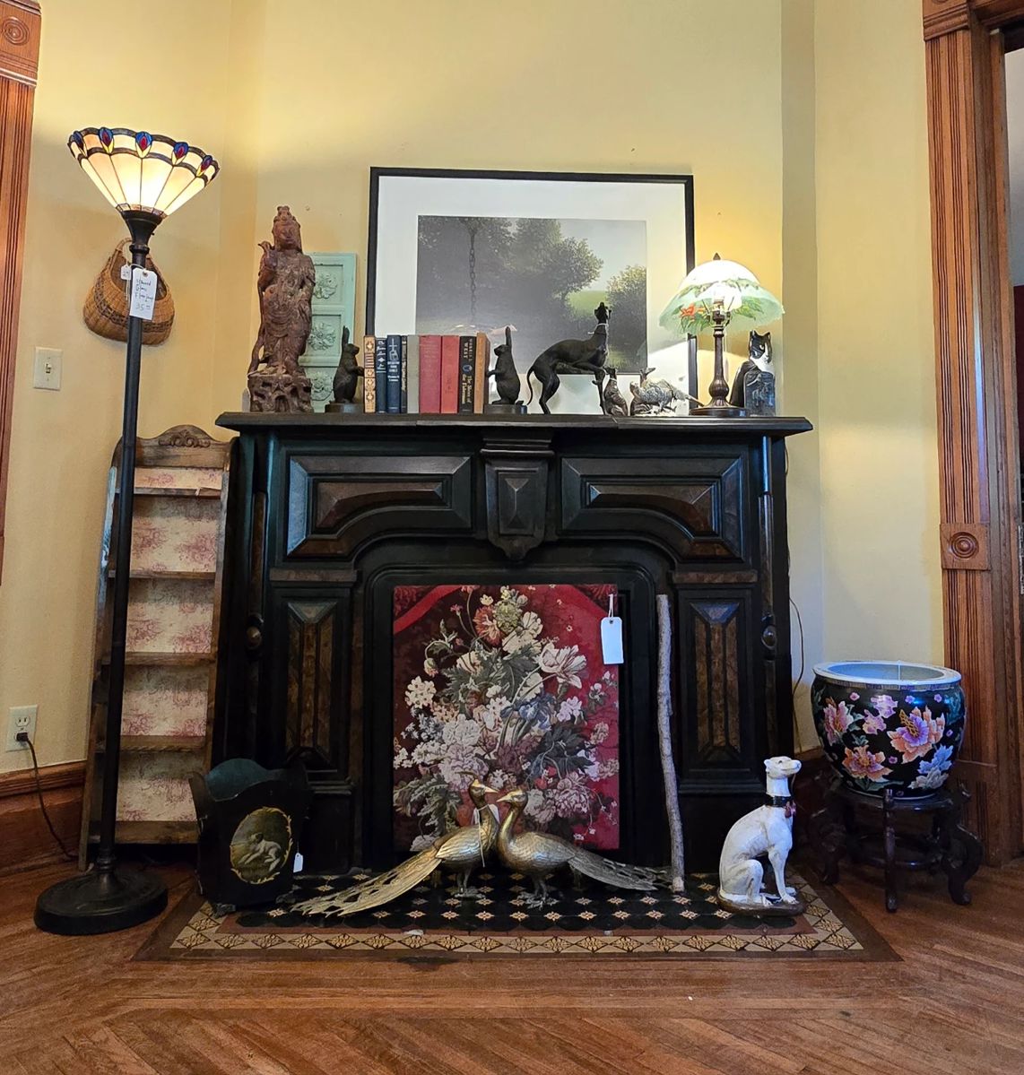 This room is to your right as you enter the house. One of those brass peacocks is missing his crest, but don't say anything. If we don't freak out about it, he won't either.