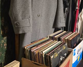 Vinyl records in the first bedroom to the right.