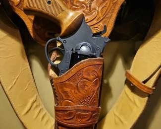 Leather holster, replica gun