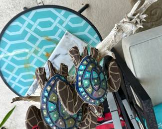 Hand painted Turtles on driftwood 