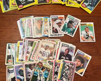 Vintage football and Star Wars cards.