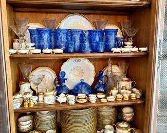 Incredible amount of porcelain with gold trim, service for an army! 