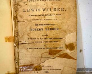 1839 Antique "Dying Confession of Lewis Wilber" Pamplet
