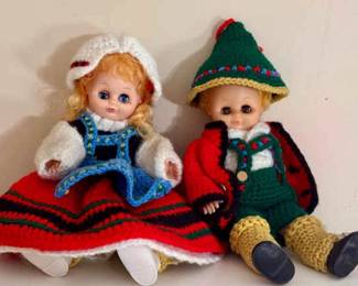 (2) Vintage Dolls With Crocheted Outfits