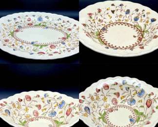 (4) Hand Painted Desert Bloom By Vernon Kilns Dishes