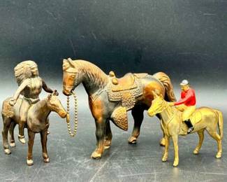 (3) Metal Horse Figurines Feat. Made In Occupied Japan