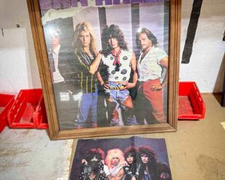 Framed Van Halen Poster & Moley Crue Insert