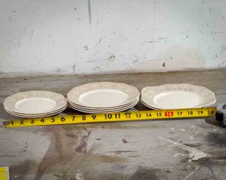 (3) Stacks of 22k Gold Leaf Detailed Plates