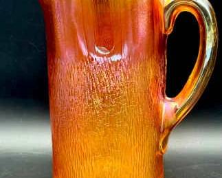 Marigold Carnival Glass Pitcher