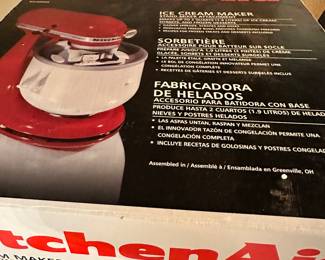 Kitchen Aid ice cream maker
