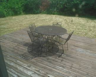 wrought iron table and chairs