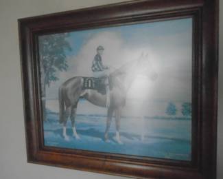 Signed and dated horse print