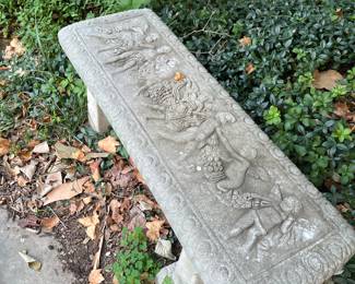Cement “cherub” bench 
