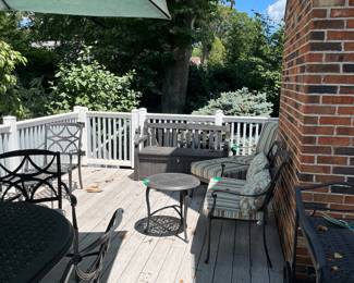 Benches , tables , chairs , cushions 