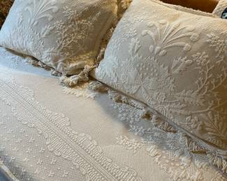 Beautiful lace bedspread and shams 